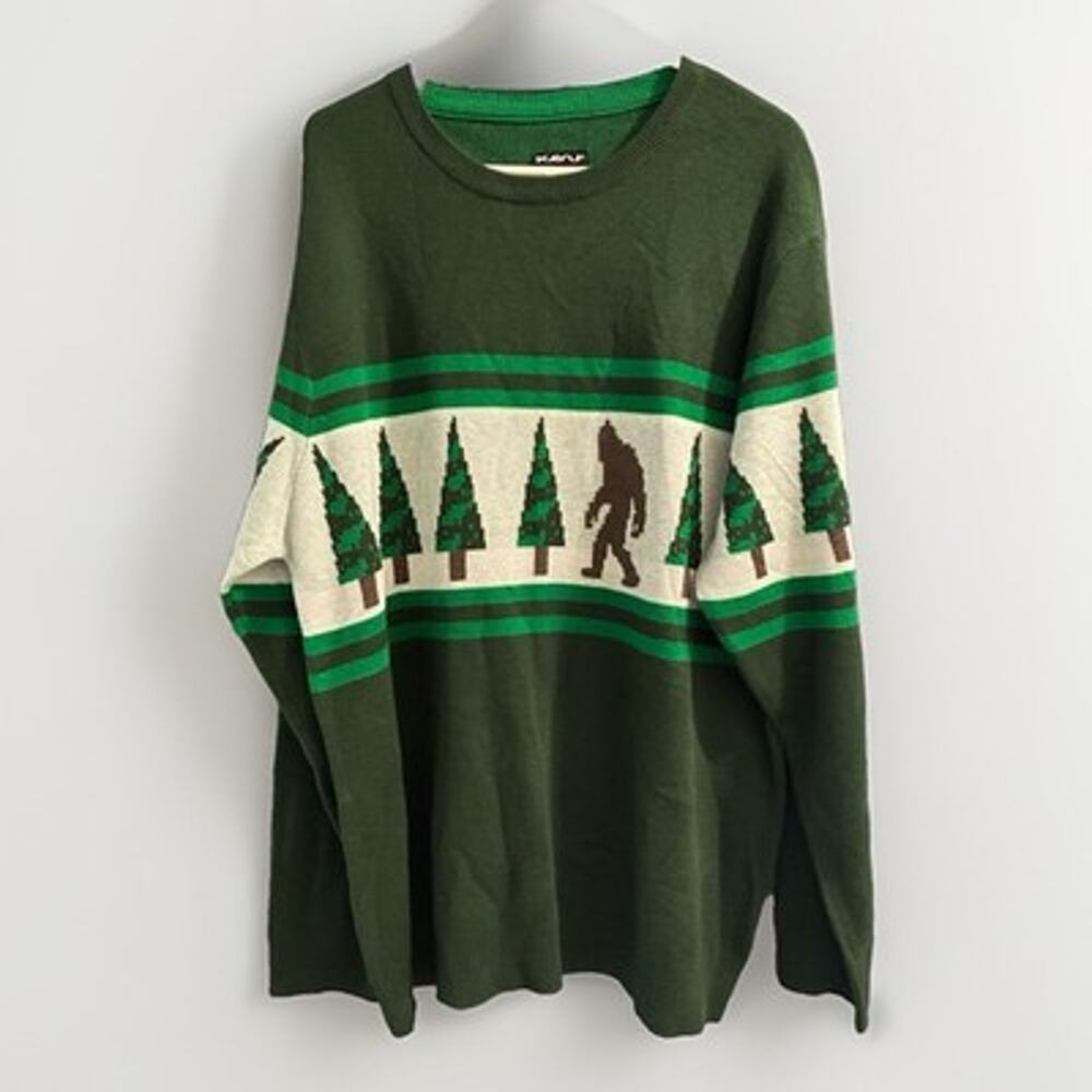 KAVU Men’s Sasquatch Yeti Walk Highline Sweater -green Size XXL